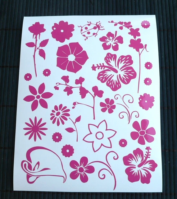 Kit 2 Autocollants Tuning FIORE TRIBALE 02 - Décalcomanies Vinyle Pour Auto/moto, Customisation