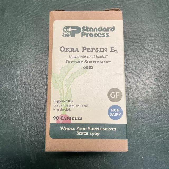 Standard Process Okra Pepsin E3 Whole Food Digestion, 90 Capsules