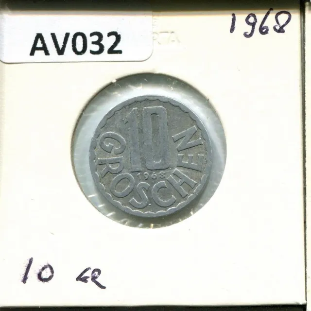 10 GROSCHEN 1968 AUSTRIA Coin #AV032C 3