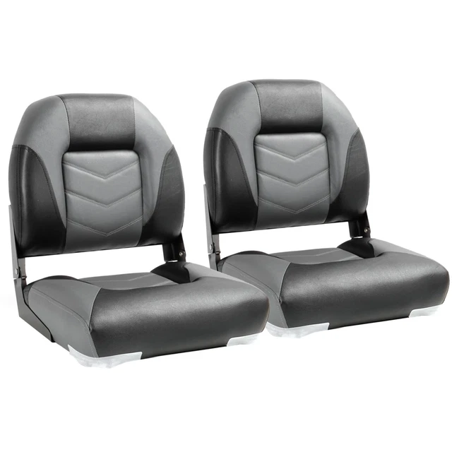 NORTHCAPTAIN DELUXE CHARCOAL/BLACK Low Back Folding Boat Seat, 2 Seats