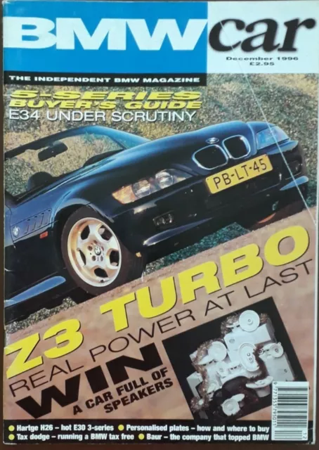 BMW Car magazine December 1996 - Buying E34 5-series, Z3 Turbo, Hartge H26 E30