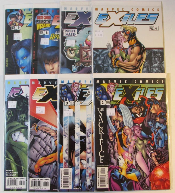 Exiles Lot of 8 #2,3,4,5,6,7,8,9 Marvel (2001) 1st Series Comic Books