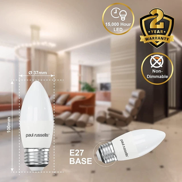 Paul Russells LED Glühbirnen Edison Schraube E27, 40w Glühlampe gleichwertig