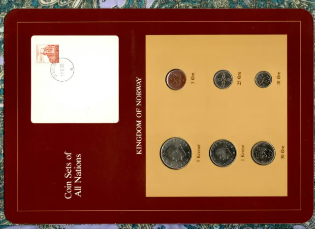 Coin Sets of All Nations Norway UNC 1,5 Kroner 25,10, 5 Ore 1982 50 1981