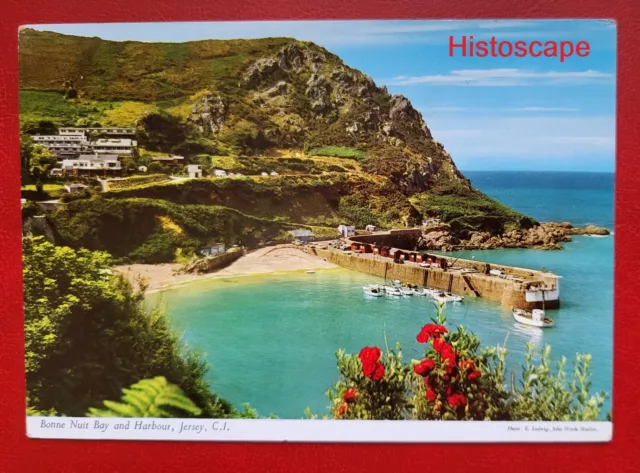 Postcard Unused Bonne Nuit Bay and Harbour Jersey Channel Islands