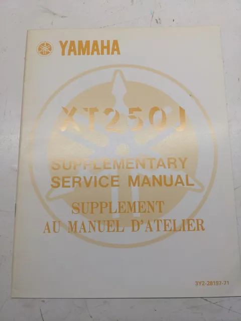 Yamaha Supplementary Service Manual Xt250J 3Y2-28197-71 Oem 1981 Fr