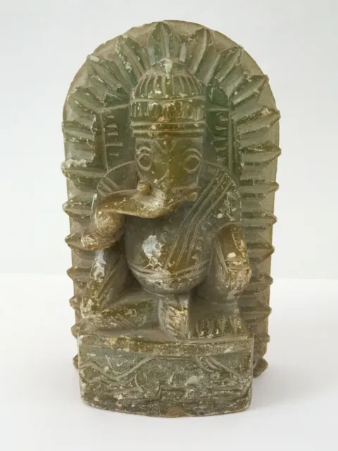 Antik Marbal Stein Ganesha Statue Handgeschnitzt Hindu God Ganesha Fein Figure