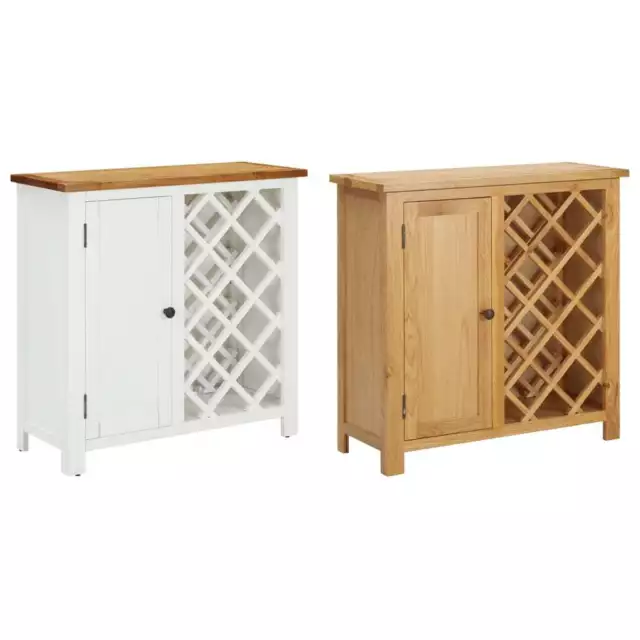 Bois de Chêne Massif Armoire à Vin Casier Porte-bouteille Multicolore