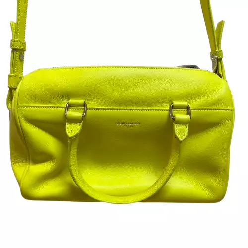 Saint Laurent Baby Duffel 2Way Shoulder Bag Neon Yellow Leather ladies 202404M