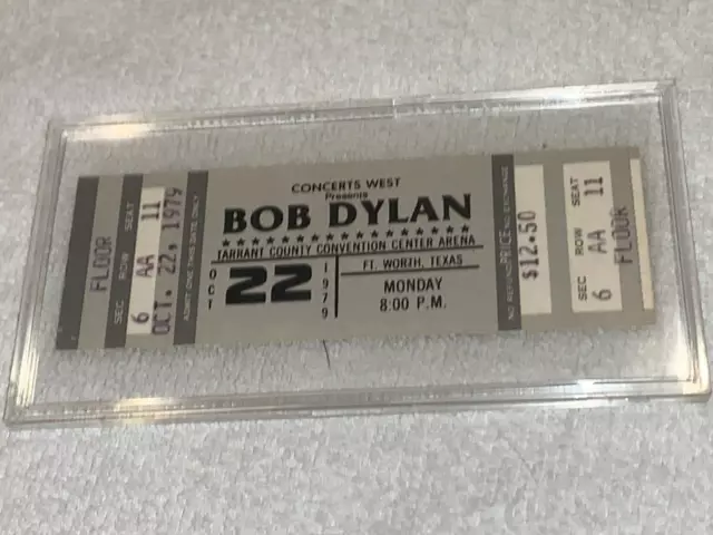 Bob Dylan 1979 Original Unused Concert Gig Ticket  Ft. Worth Texas  Usa