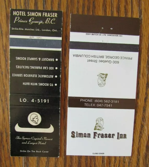 FAMOUS PEOPLE MATCHBOOK Covers Simon Fraser (Prince British