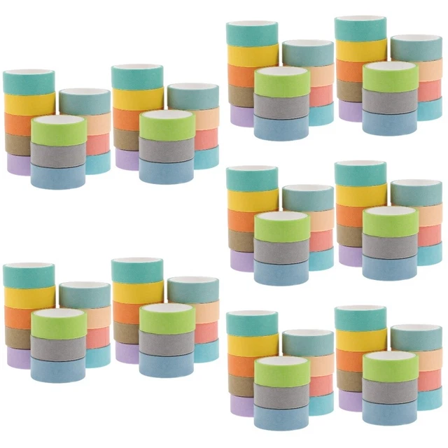 120 piezas papel de cinta washi de color liso envoltura cintas washi de regalo