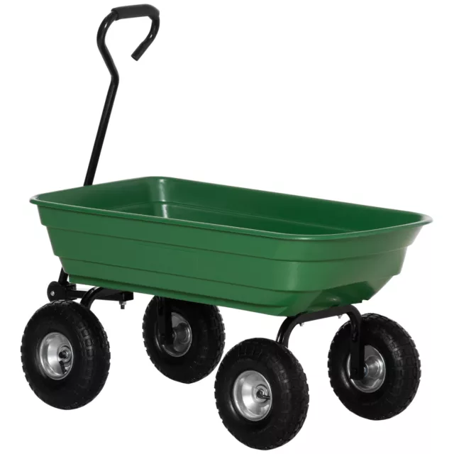 Outsunny Carrello da Giardino per Esterni in Acciaio Portata 250kg 108x52x100cm