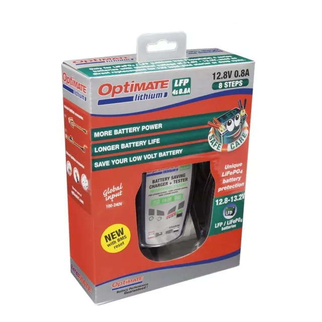 Chargeur batterie Optimate lithium 4S 0.8A pour batterie lithium moto