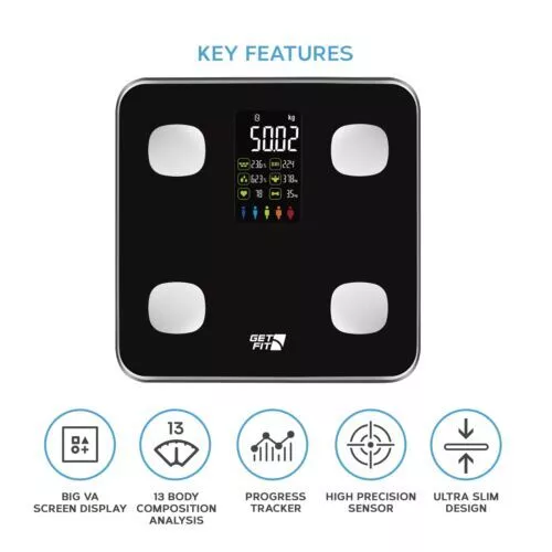 Inteligente Digital Grasa Corporal Balanza Monitor Pérdida de Peso, 15 Libre App