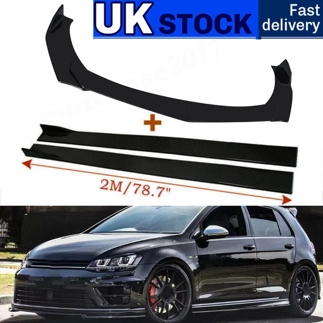 FOR VW GOLF MK5 MK6 MK7 GTD GTI R Front Bumper Lip Spoiler +Side Skirts