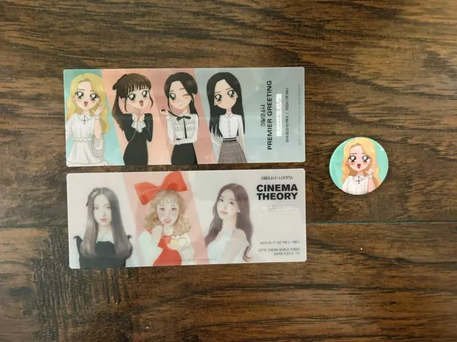 loona cinema theory line and up yyxy ticket pin - gowon, chuu, yves, olivia hye