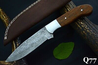 8.7"OAL Custom Hand Forged Damascus Steel Hunting Knife Handmade (Q77)