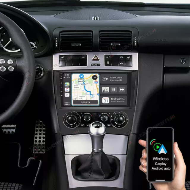 For Mercedes-Benz C Class W203 W209 9" GPS Car Radio CarPlay Stereo Android 11