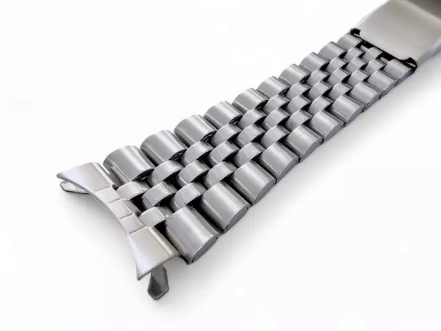 Premium Curved End Jubilee Stainless Steel Bracelet Watch Strap Band 18 20 22 mm