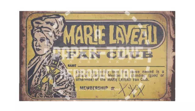 Marie Laveau Fan Club Membership Card - Vintage Reprint