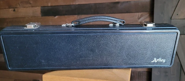 Artley Hard Clasp Flute Case Blue Velvet Lined CASE ONLY Pre-owned student band Artley Hard Clasp Flute Case Blue Velvet Lined CASE ONLY Pre-owned student band