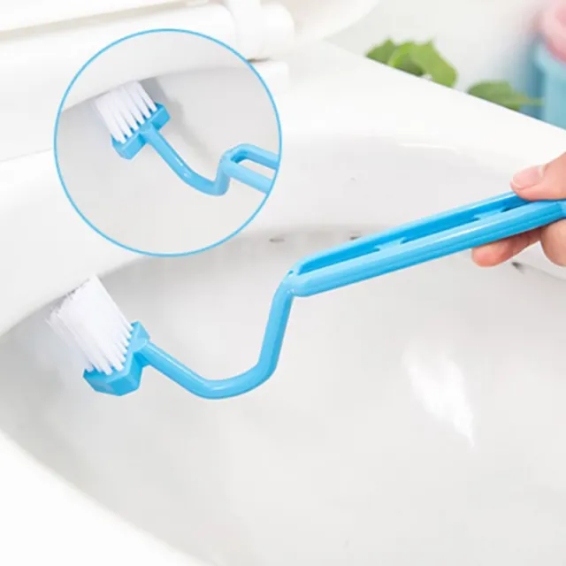 Portable Bathroom Cleaning Brush Bathroom Corner Handle Curved Toilet Brush