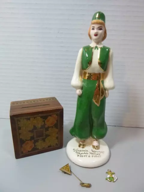 1950s Daughters Of The Nile Fraternal Organization Figurine + Pins Lot
