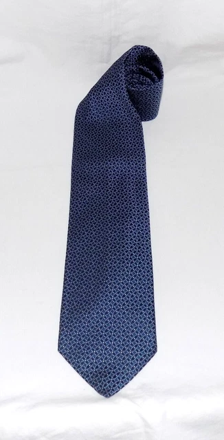David Donahue 100% Silk Necktie Micro Geometric Pattern Blue-Multi 4" x 58" NEW