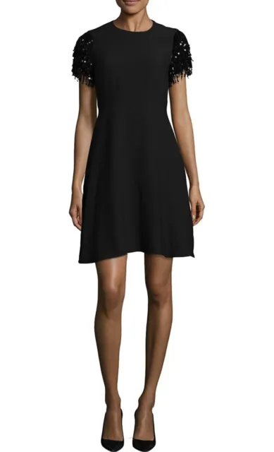 Kate Spade New York Black Sequin Fringe Swing Dress Size 4 MSRP $245