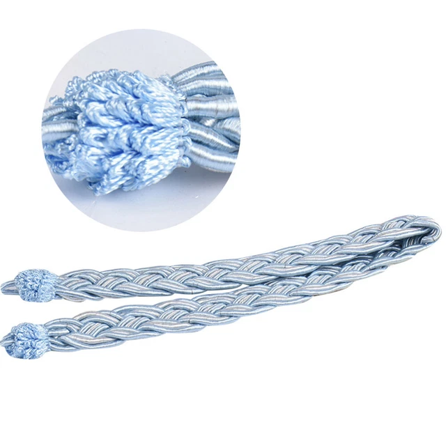 2 Pcs Braided Curtain Cord Rope Drapery Tassels Tiebacks Clips