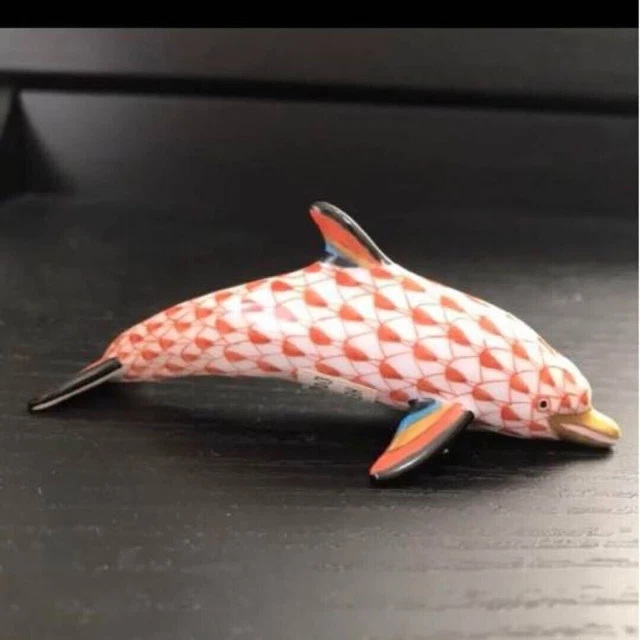 Statuetta a rete Herend delfino Rosso larghezza 8,5 cm