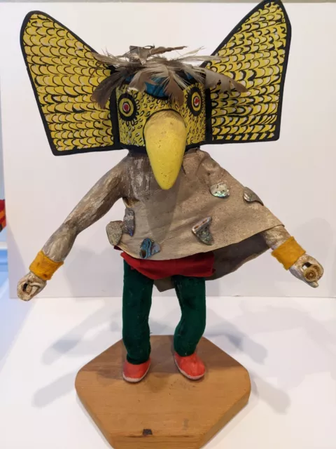 Vintage 1960s Hopi Great horned owl (mongwa) kachina by Albert Willie 