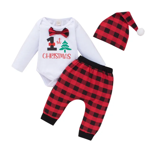 Newborn Baby Boy Girl Romper Pants Tops Jumpsuit Set Christmas Clothes Outfits