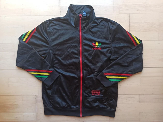 Adidas Chile 62 Jacke Shiny Wetlook Rasta Jamaica Jacke Track Jacket Sz. M