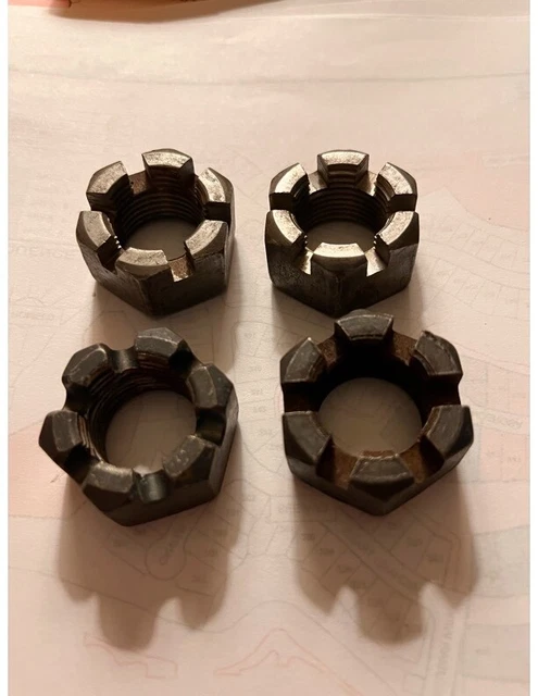 7/8” 14TPI HEX SLOTTED NUT STEEL PLAIN CASTLE NUT (4pk)