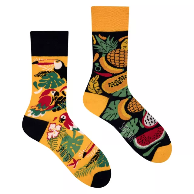 SPOX SOX - Mens & Ladies Mismatched Novelty Odd Socks - Tropical