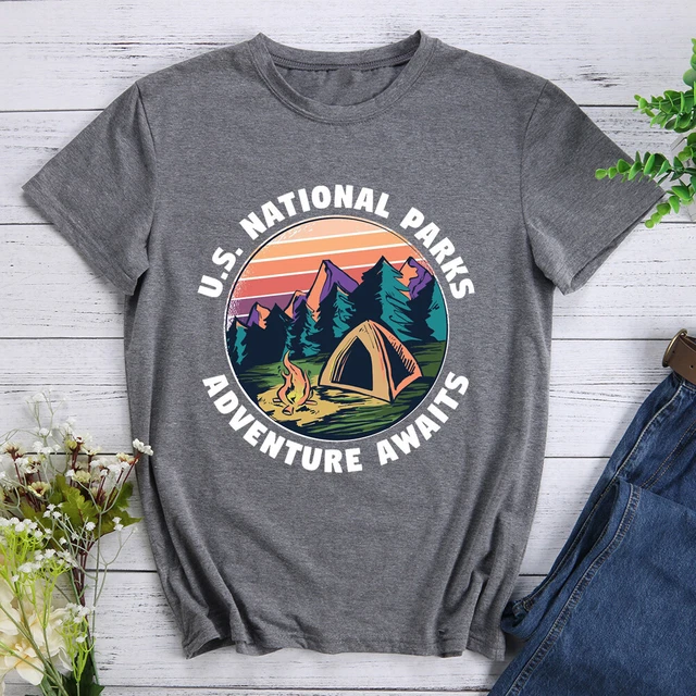 Adventure awaits us national park outdoor hiking T-Shirt Tee