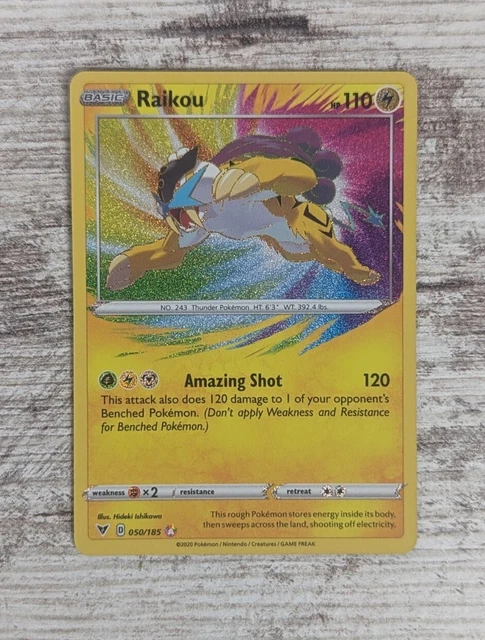 Pokemon Raikou #050/185 Vivid Voltage Amazing Rare Holo NM/Mint