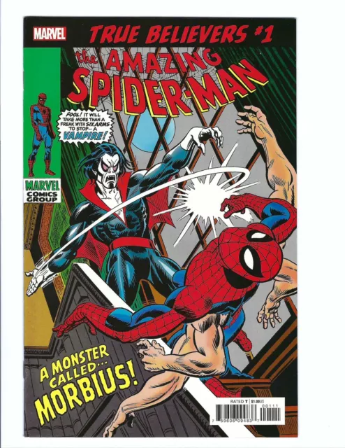 Amazing Spider-Man 101 True Believers, NM+ 9.6, Marvel 2019, Reprint 1st Morbius