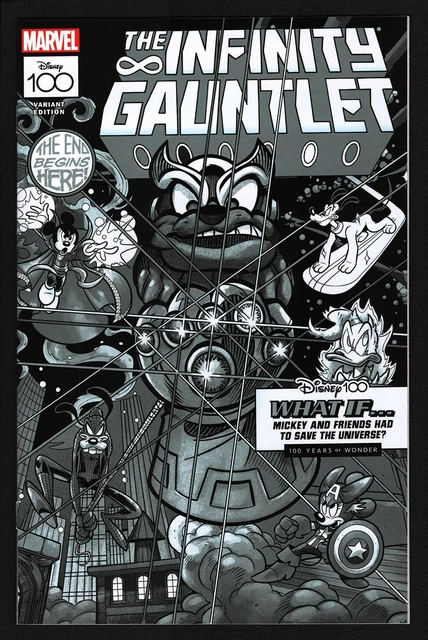 AMAZING SPIDER-MAN #23 Pastrovicchio 1:100 Disney 100 B&W Sketch Variant NM