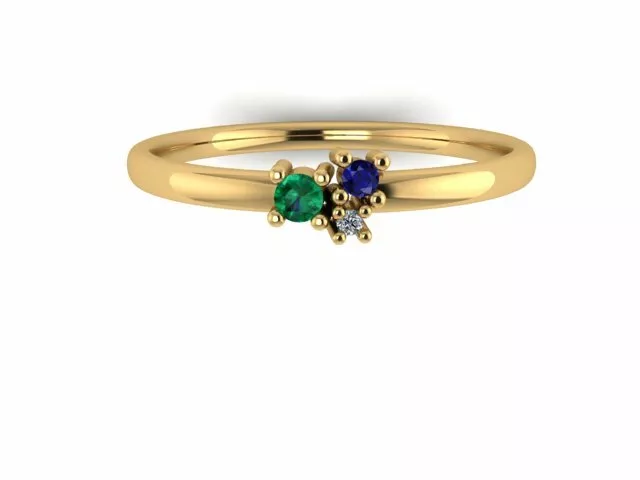 14 KT GOLD Ring Size 6-10 Natural Emerald & Diamond & Sapphire Unheated Gemstone