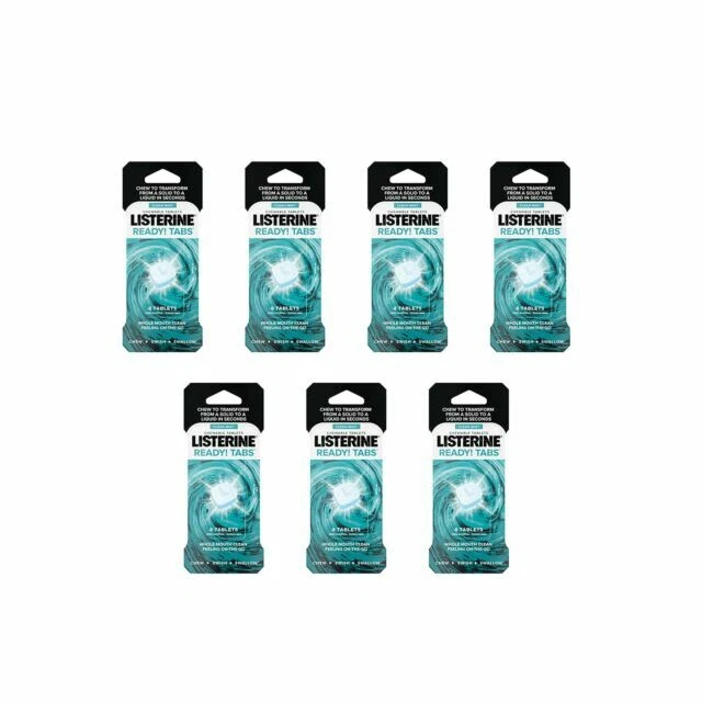 ¡Listerine listo! Tabletas masticables sin azúcar como nuevas aliento fresco 9 X 8