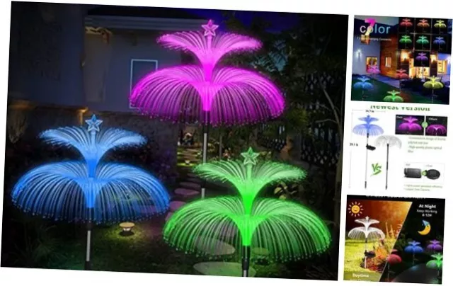 Solar Garden Lights 3 Pack New Upgraded Solar Outdoor Lights Waterproof 7