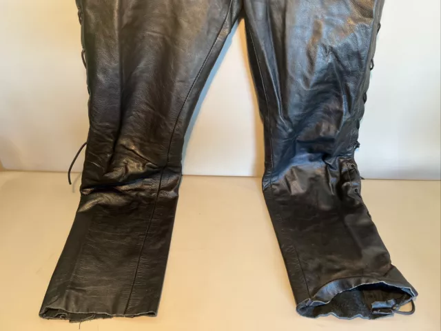 Bikerhose Motorrad Lederhose Schnürhose schwarz Herren Gr.46  | Vintage #D7 3