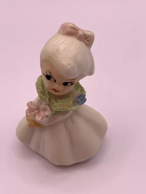 Napco Flower Girl Of The Month Figurine Miniature Bone China Vintage 2”
