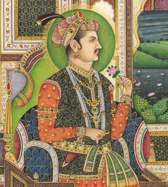 miniature-portrait-painting-of-mughal-emperor-akbar-mogul-painting