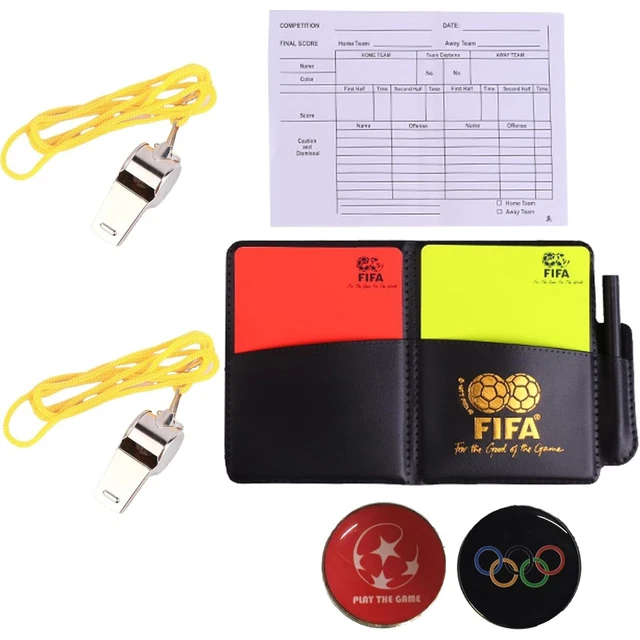 Cartellini Arbitro Calcio - Set 4 Pezzi In PVC Con Cartellino Rosso E Giallo Per Partite - Foto 9