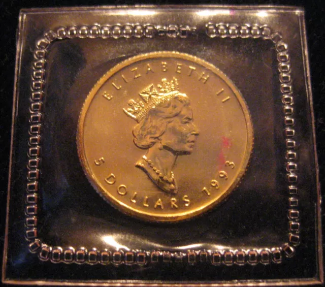 Mds Kanada Canada 5 Dollars 1993 "Maple Leaf - Elizabeth Ii.", Gold    #2