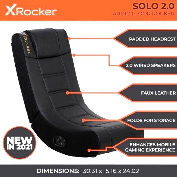 X Rocker Solo PU Leather Gaming Chair 2.0 Audio Rocker 2 Built In Speakers